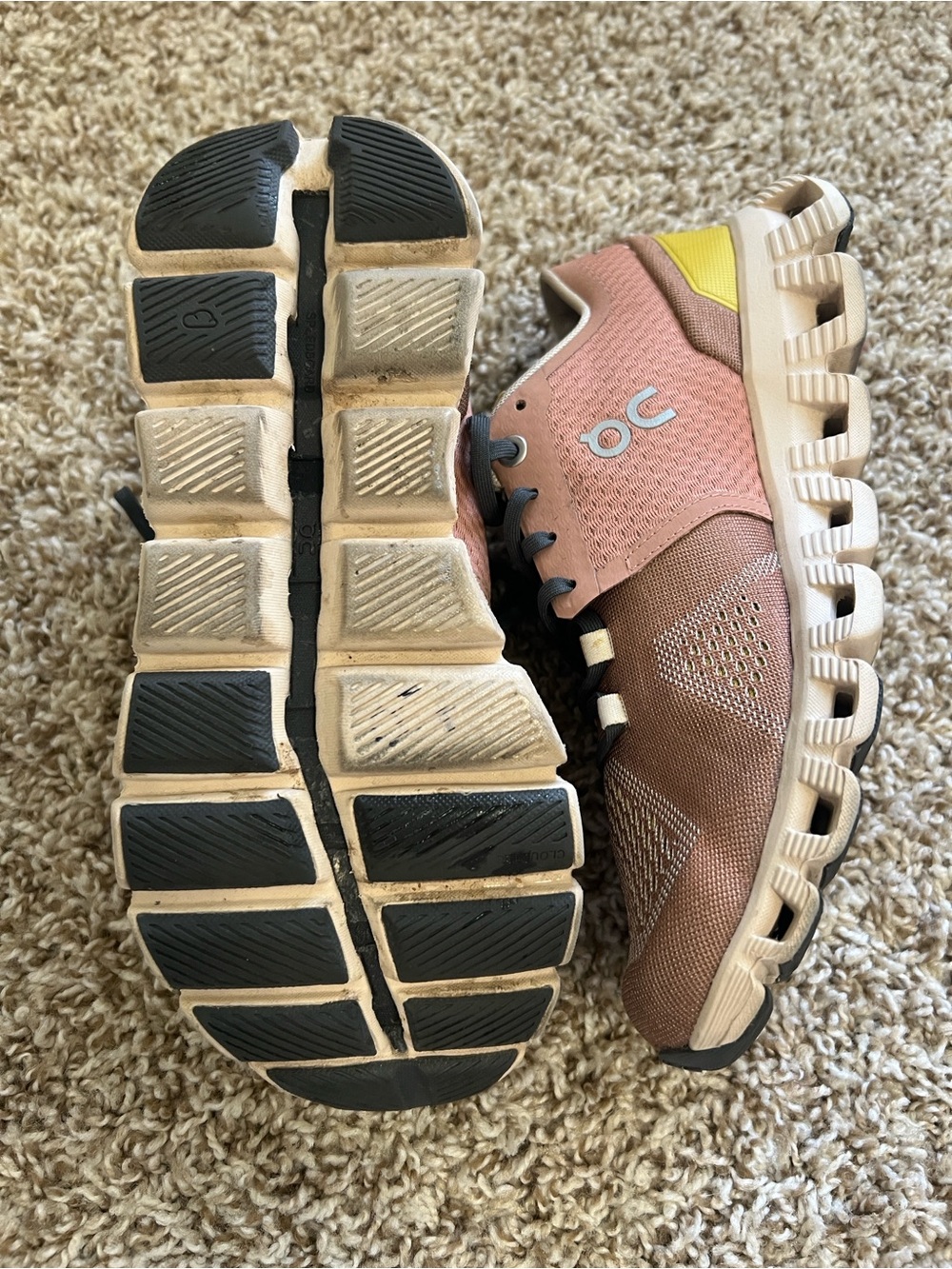 On Running Women's Running Shoes - Pink, Yellow, Black - Picture 5 of 9